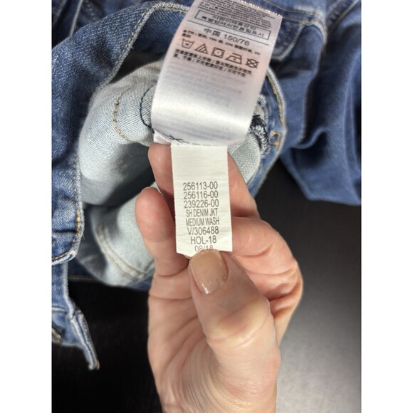 Gap for Good Denim Jacket Blue XL Regular Cropped Trucker Classic Stretch - Picture 4 of 11